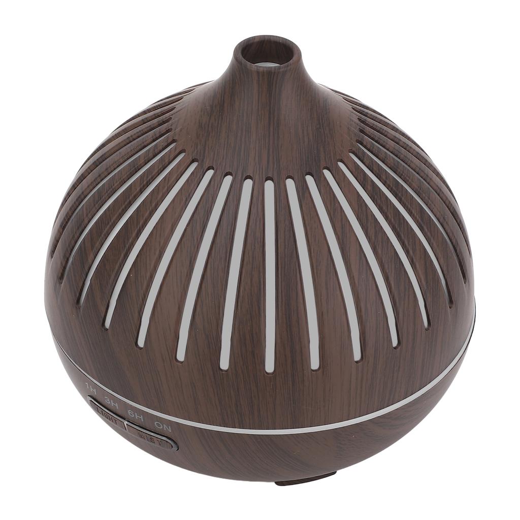 400ML Wood Grain Humidifier Desktop Aromatherapy Diffuser with Colorful Light Remote Control Auto