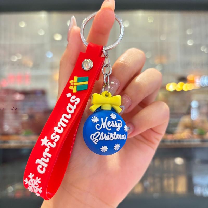 2 шт. Мультяшный милый Санта Клаус Дерево Брелок Рождественская вечеринка Украшение Сумка Украшения Подвеска для ключей автомобиля Изысканный маленький подарок