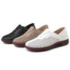 New Summer Hollow Breathable Women's Toe-layer Cowhide Granny Shoes Casual Versatile Soft-soled Nurse Shoes