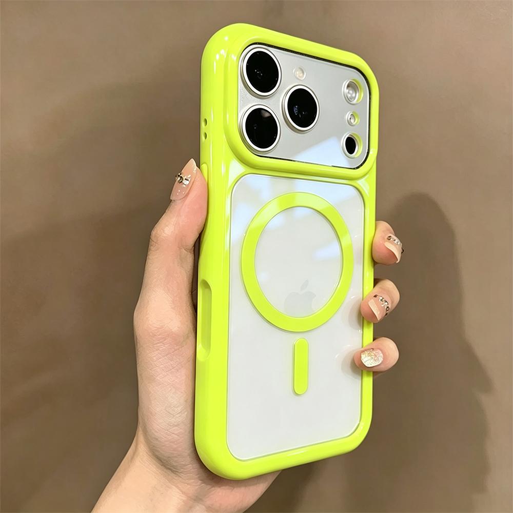 Luxury Candy Color Transparent For Magsafe Magnetic Phone Case for 17 Pro Max 16 15 14 13 12 11 17 Shockproof Clear Cover