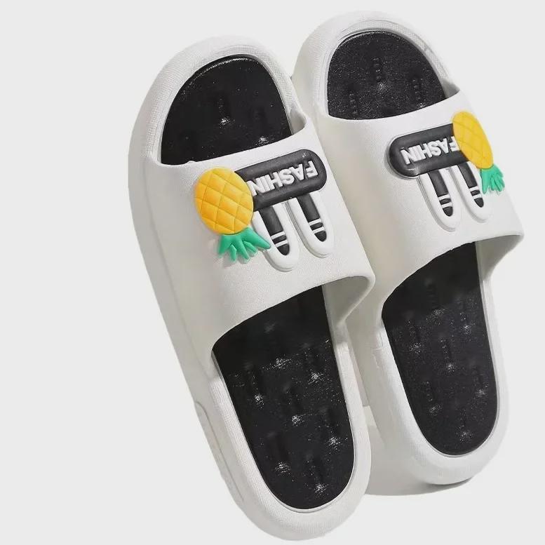 Женские уличные милые летние нескользящие сандалии с мультяшным принтом на толстой подошве