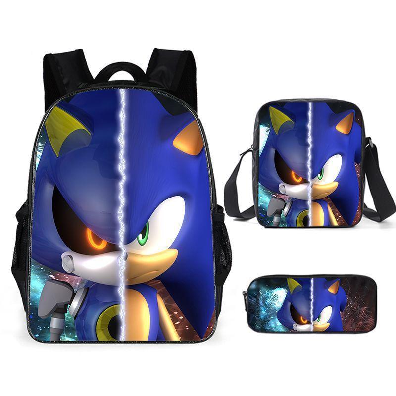 Школьный рюкзак Sonic для детей с дышащей водонепроницаемой тканью Оксфорд и мультяшным принтом для школы