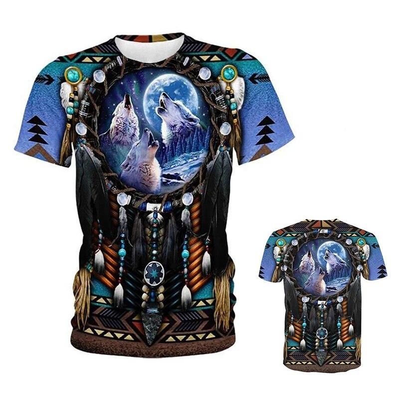 3D мужская футболка в стиле ретро Харадзюку в индийском стиле с графическим принтом и короткими рукавами, летняя повседневная уличная одежда с круглым вырезом, трендовые футболки