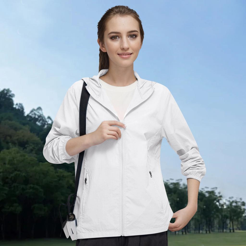 Женская модная однотонная ветрозащитная ветровка с карманом и карманом для занятий спортом на открытом воздухе с капюшоном