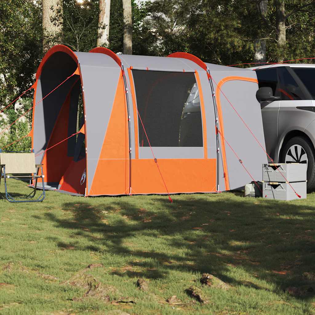 Car Tent for 4 Persons Gray and Orange Waterproof