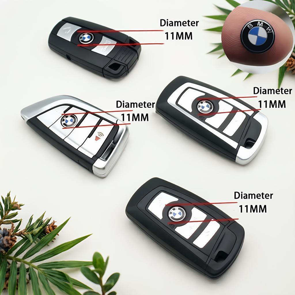 For BMW M E46 E90 E60 11mm Car Remote Key Fob Emblem Badge Radio button Sticker For BMW F10 E90 F20 E46 E60 E70 E39 E36 E87 X7 E92 E91 E28 X3 G11 X5 6