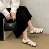 Retro Woven Baotou Sandals Women's Summer 2025 New Fashion Hollow Pig Cage Shoes Flat-soled Soft-soled Casual Roman Shoes