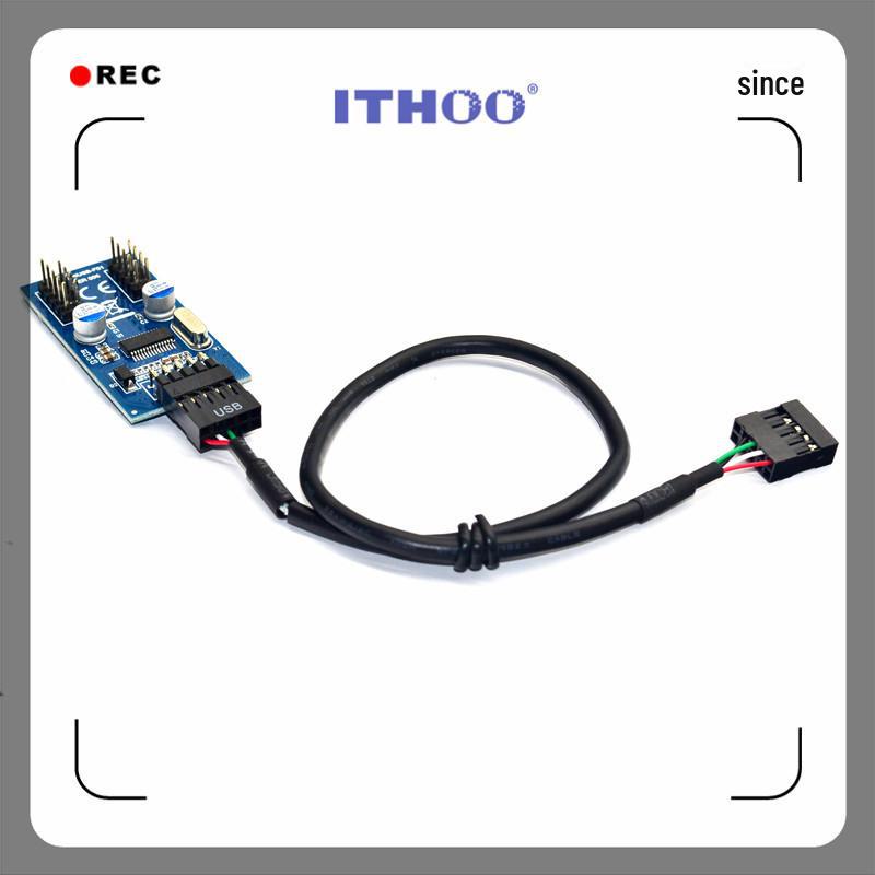 Адаптер USB 1-to-2 для материнской платы, интерфейс USB 2.0 9-контактный на двойной 9-контактный