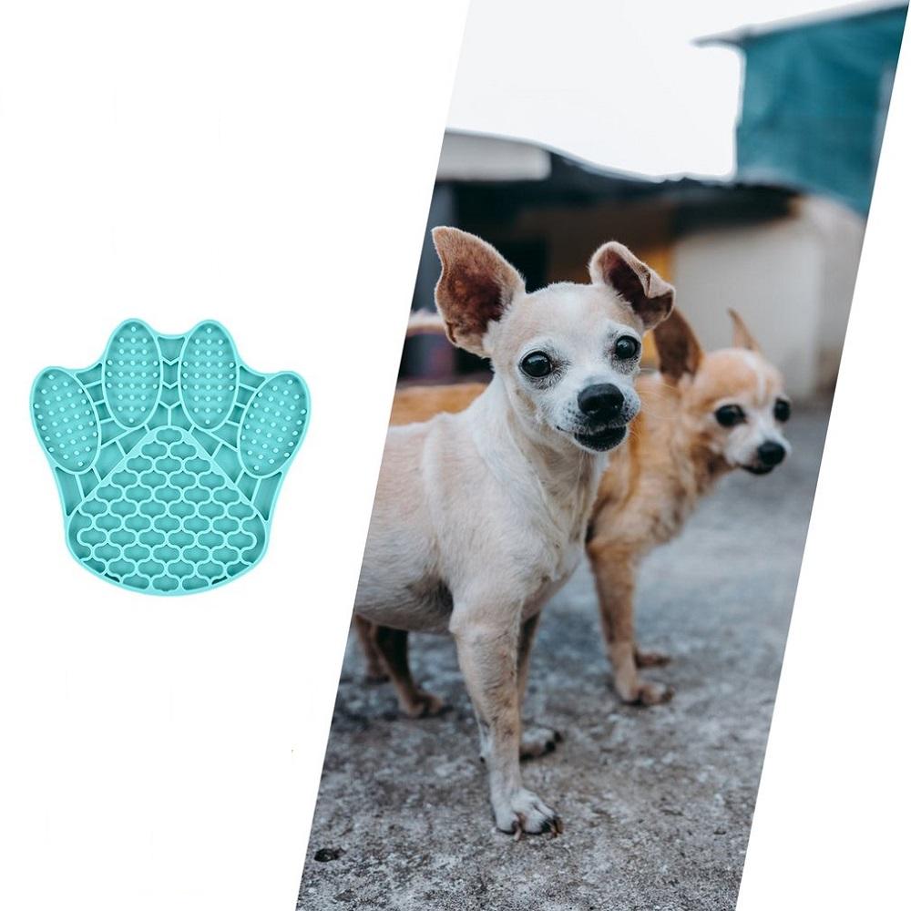 Силиконовый коврик-миска для кошек и собак, Синяя медвежья тропа, для влажного и сухого корма