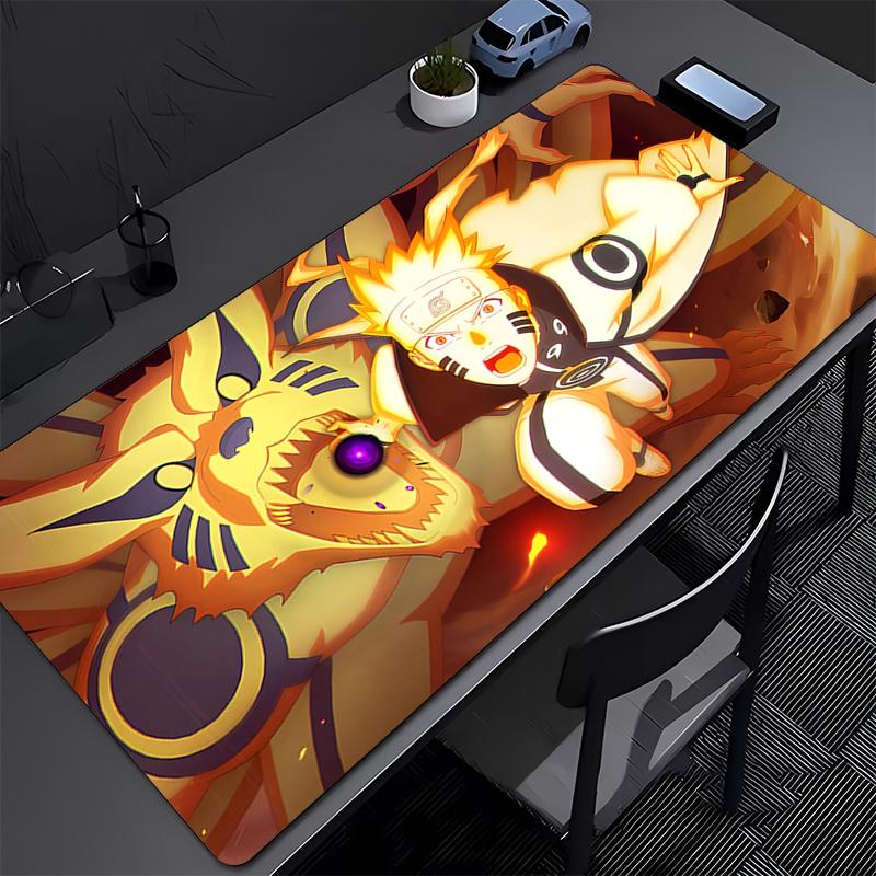 Mouse Pad Office Naruto Uzumaki Computer Keyboard Pad Carpet Large Gaming Accessories Edge White Mousepad PC Game Desk Mat Table