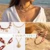 Leopard Print Conch Starfish Necklace Seashell Beads Chain Choker Scarf Necklace  Gold Jewelry