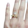 Crown Ring for Women Pear Shaped Moissanite Engagement Ring Elegant Wedding Band