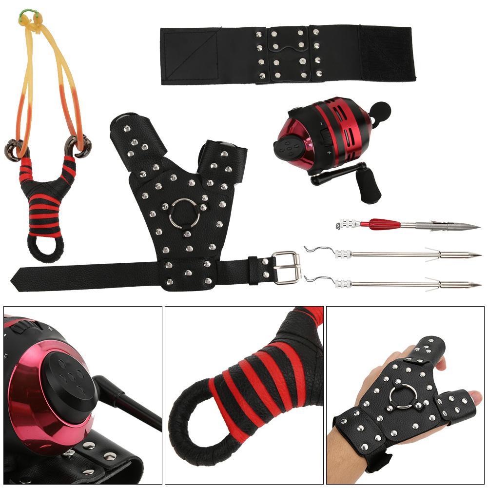 Outdoor Metal Bow Fishing Spincast Reel Kit Set Fish Hunting Shooting Accessory