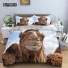 3D Desert Camel Пододеяльник King Queen Size Коричневый Комплект постельного белья с изображением животных для детей, подростков и взрослых Милая дикая природа Мягкий полиэстеровый пододеяльник