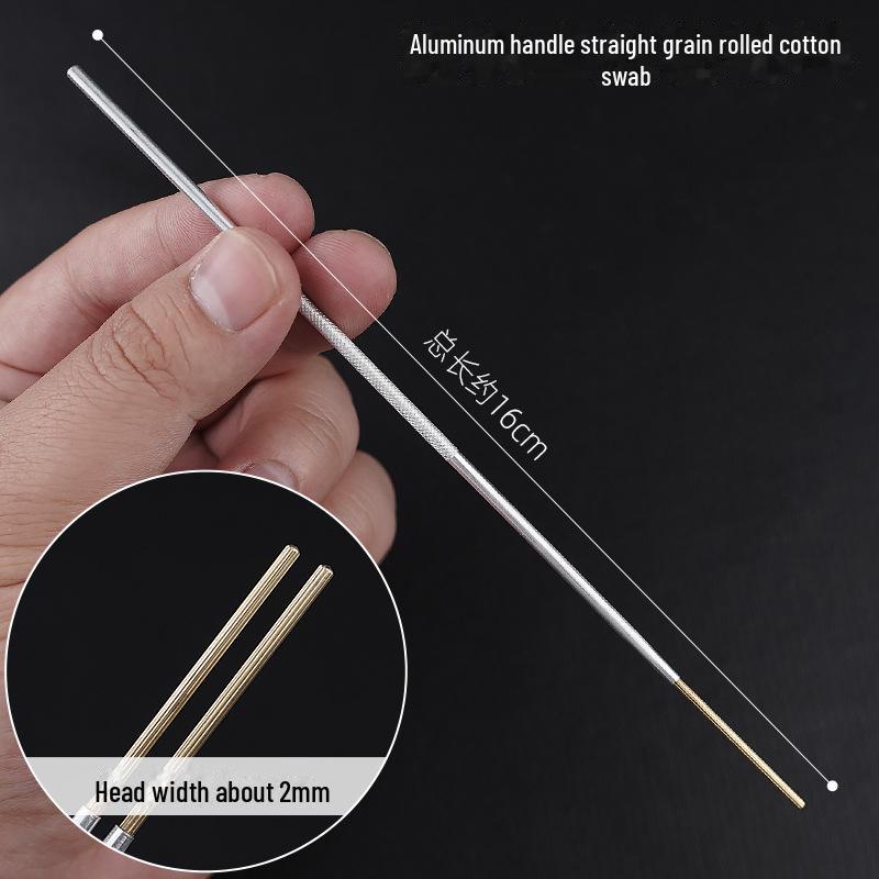 Набор инструментов для чистки ушей с алюминиевой ручкой: Большие и маленькие ложки-сверла, лопатка, ватная палочка, крючок для ушной серы, грибовидный сверло.