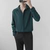 Men's Fashionable Long Sleeve Solid Color Shirt: Light, Mature Style