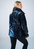 Women' Quilted Jacket - Shiny Women' Jacket - Navy Blue M933 Size /