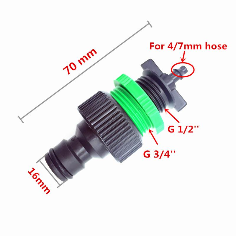 1PCS Good Quality Tap Connector Quick Connector To 1/4 Inch (4 / 7mm Pipe) Tubing Garden Irrigation Hot Sale In Russia Easy Inst