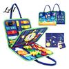 Sensory Toys for Autistic Children 2 in 1 Felt Busy Board Alphabet Clock Cognitive Learning Toy Portable Montessori Educational Developmental