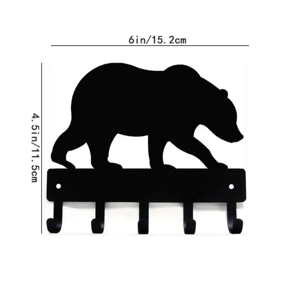 Вешалка для ключей Bear, 6/9 дюйма, металлическая настенная вешалка для полотенец, вешалка для пальто, органайзер для хранения вещей - деревенский декор для дома
