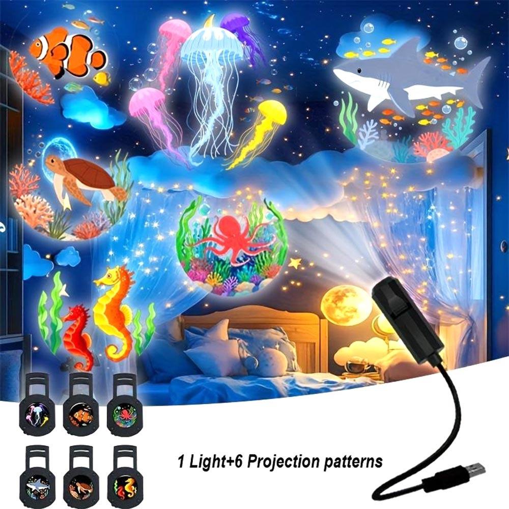 Marine Animals Mushroom Projection Light Starry Sky Projector Lamp Bedroom Atmosphere