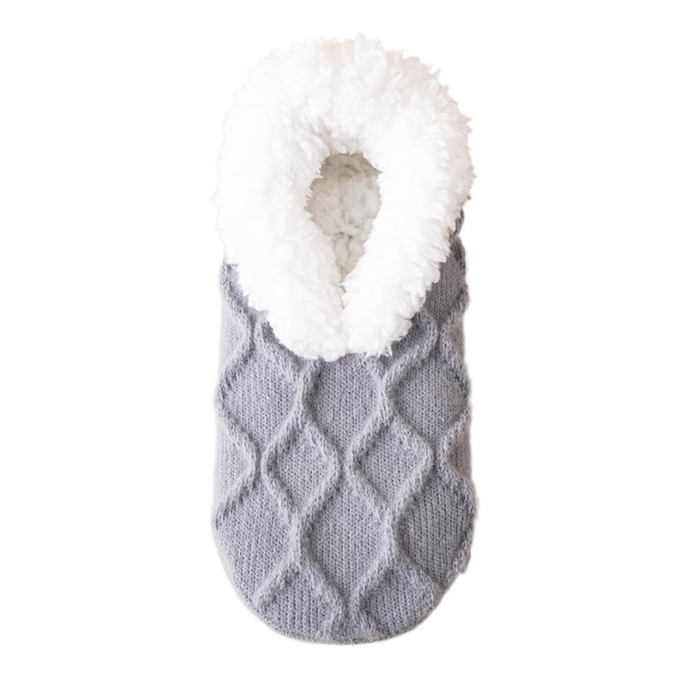 Silica Gel Thicken Velvet Socks Patchwork Sleeping Socks Cute Fleece Socks Women  Fall/Winter