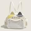 Kawaii Y2K Korean Japan Cat Ita Bag Women's Fashion Backpacks PU Cute Girls Transparent Pocket Aesthetic Shoulder Crossbody Bags