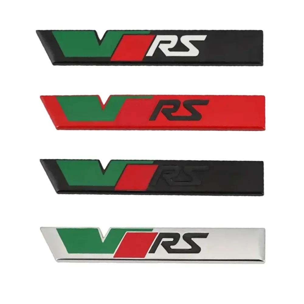 1Pc 3D Metal VRS Letters Logo Car Side Fender Emblem Rear Trunk Sticker Front Grille Badge Decals