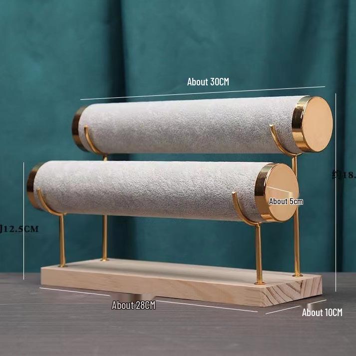 Бархатная подставка для ювелирных изделий: Массив дерева, одно/двухъярусный для браслетов и часов