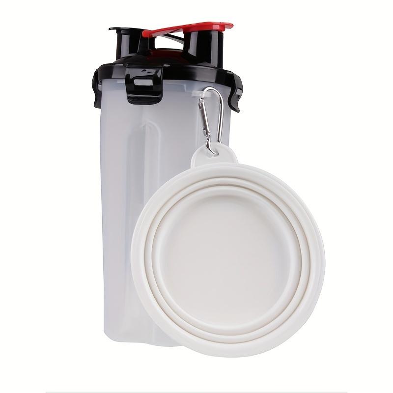 Портативная бутылка для воды для домашних животных 2 в 1 с контейнером для еды, герметичная бутылка для воды для собак с 2 складными мисками для кормления на открытом воздухе