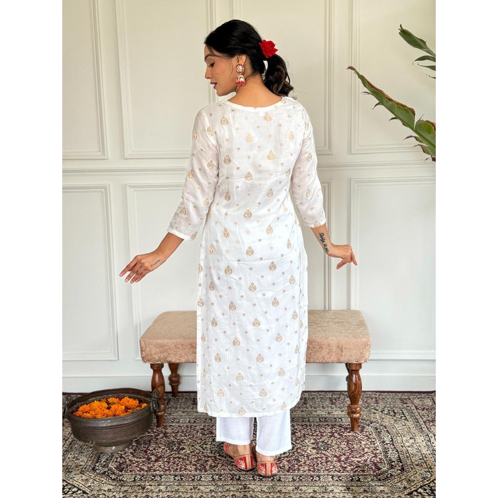 White Salwar Kameez Kurti Indian Pakistani Top Tunic Party Wear Bollywood Dress SC-2273