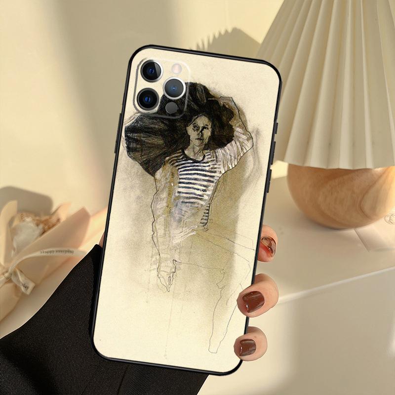 Egon Schiele Case For iPhone 11 12 13 14 15 16 Pro Max Cover For iPhone 13 12 Mini XR X XS Max Plus