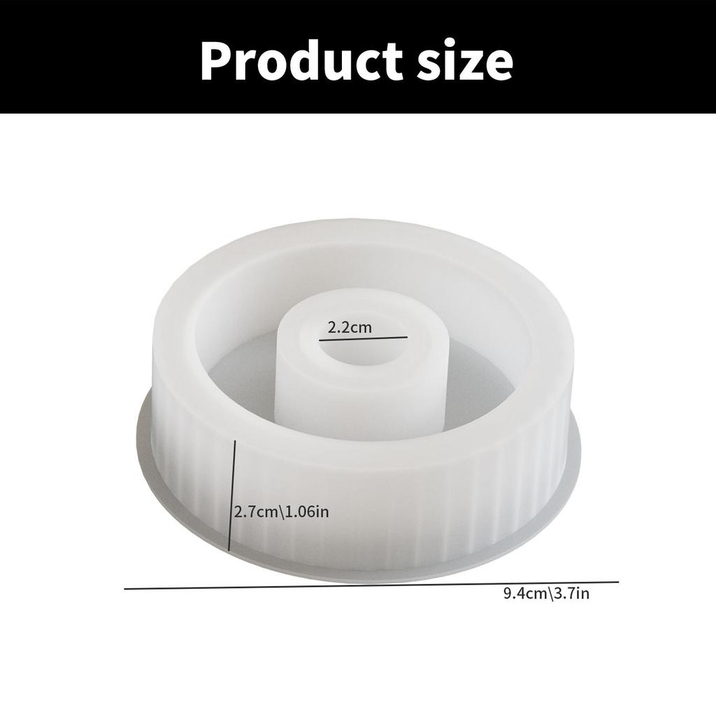 Силиконовая форма для рукоделия Отличительные формы для подсвечников с круглыми полосками Силиконовая текстура Подходит для подарка ручной работы