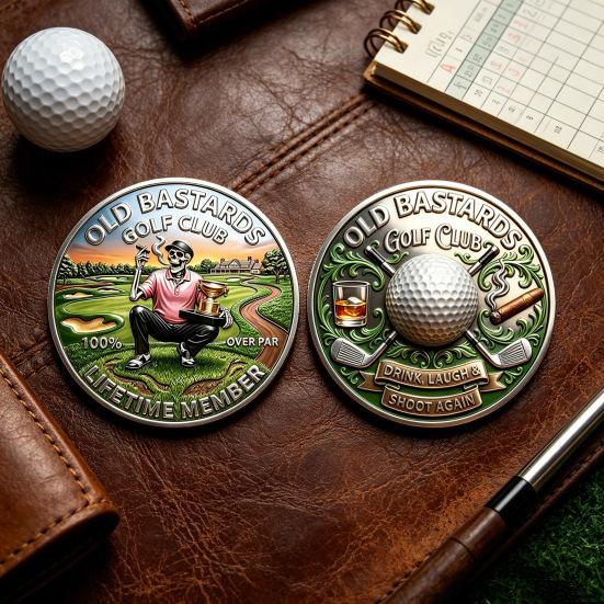 Commemorative Golf Coin Old Bastards Golf Club Member Coin Metal Badge
