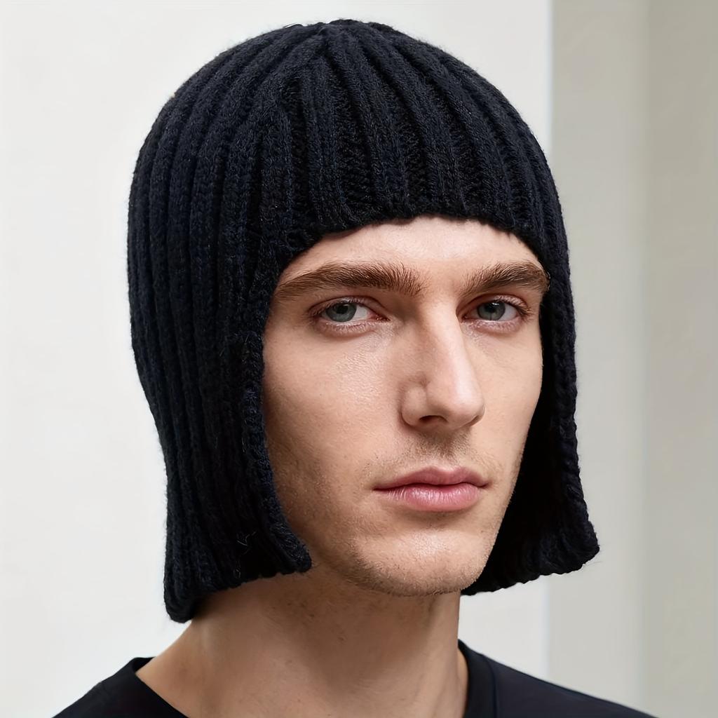 Autumn and winter, warm knitted ear caps, men's and women's thickened wool pullover hats, fashionable and versatile, balaclava hats