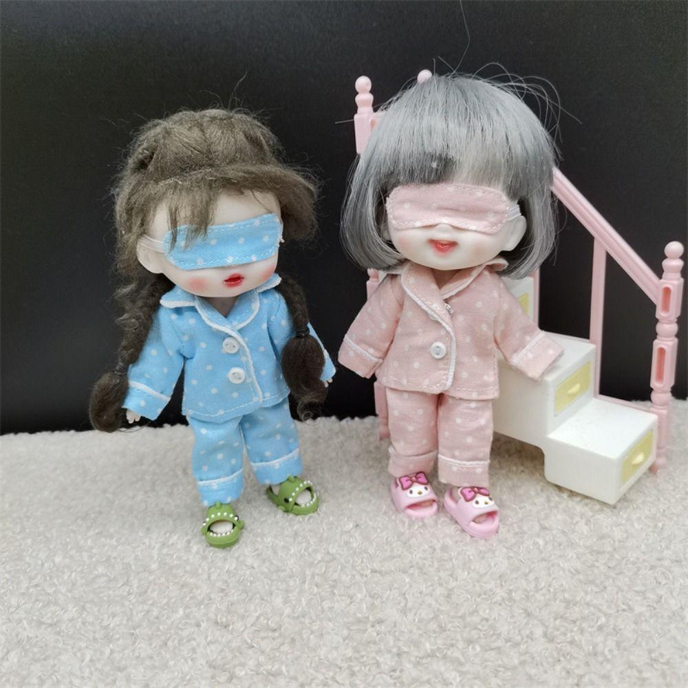 Shirt Pants Doll Pajamas Eye Mask Obitsu 11 Clothes Playing House Ob11 Sleep Clothes  Girl Gift