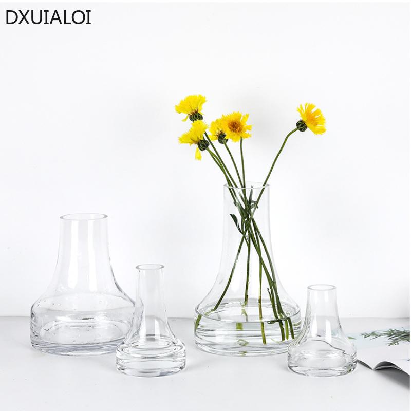 Большая стеклянная ваза в форме башни в скандинавском стиле для гостиной, цветочная композиция, украшения, украшения для дома