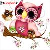 Huacan 5D Алмазная картина Полный круглый мультфильм Сова Алмазная вышивка Распродажа Сова Стразы Картинки Алмазная мозаика
