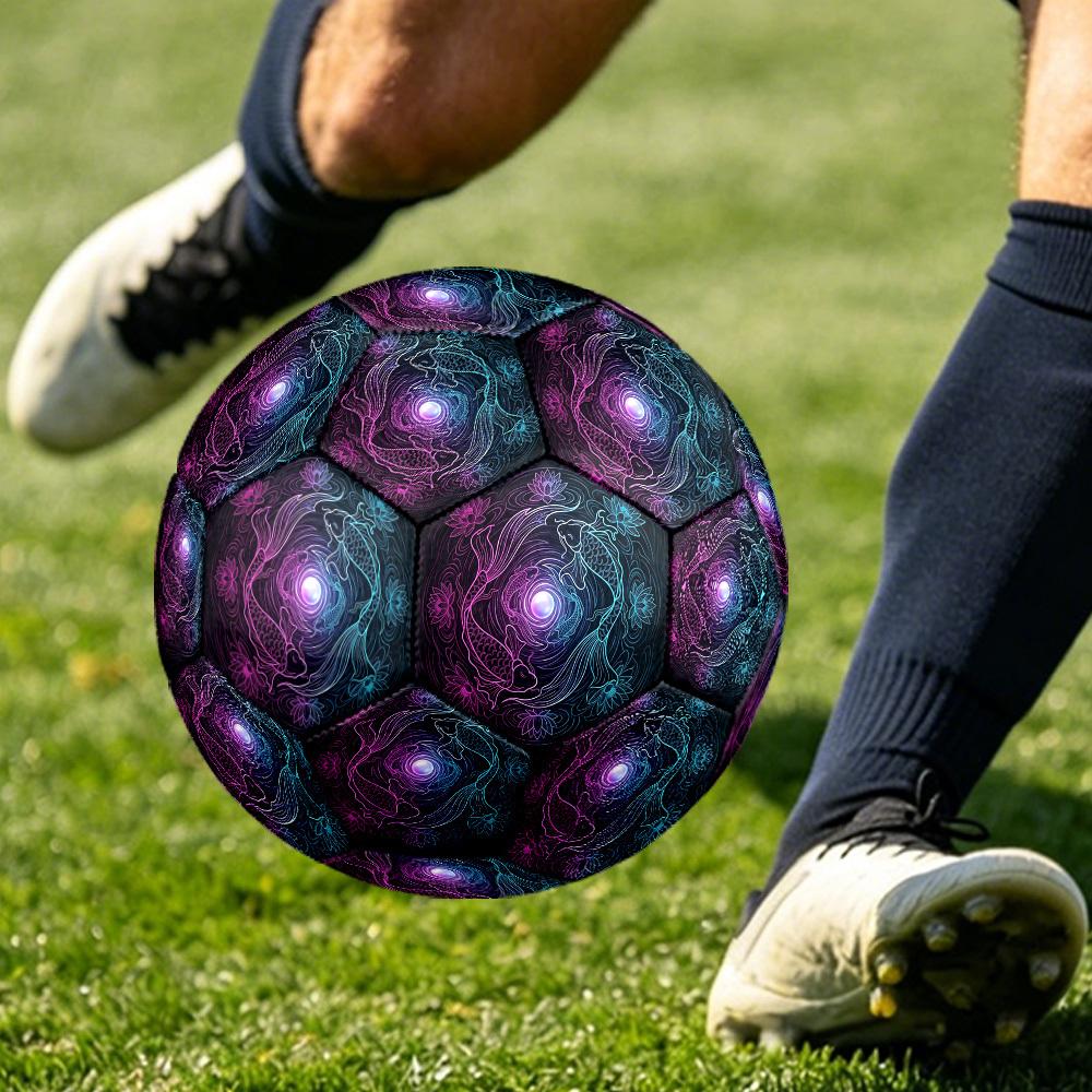 1pc Koi Fish Harmony Themed Soccer Ball, Size 5, Lightweight PVC Material, Outdoor Training Soccer Ball Gift. q62296