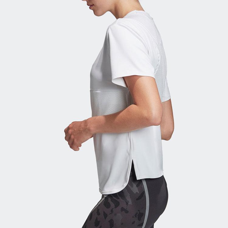 Adidas T Shirts Women's White Crew Neck Moderate Straight Fit EA2173