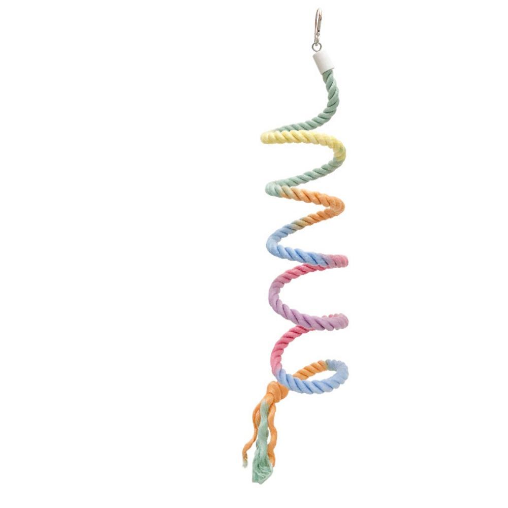 Flexible Parrot Standing Woven Rope Sturdy Bird Cotton Rope Swing Bird Bite Toy  Paw Grinding