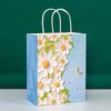 5pcs Kraft Paper Gift Bags Summer Holiday Gifts Bag Birthday Wedding Party Favor Bag Portable Gift Bag 3D Oil Painting Handbag