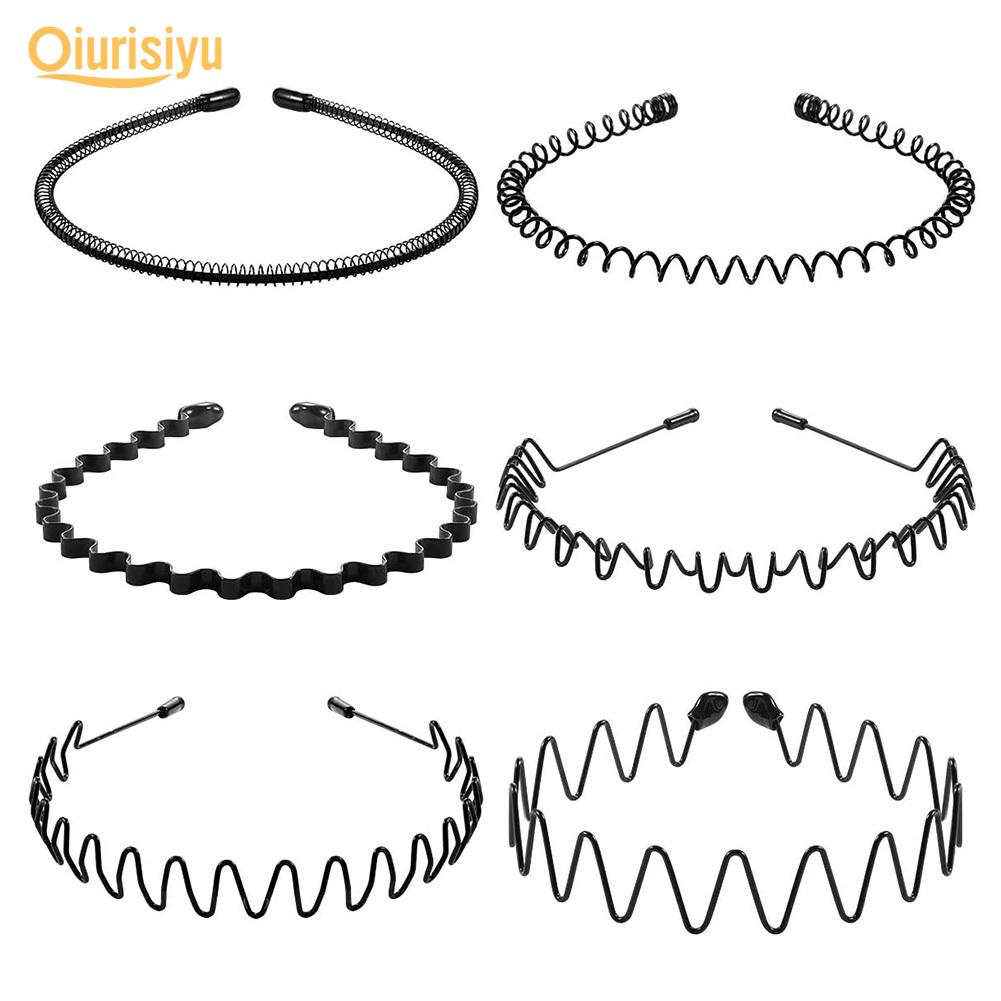 Мужская металлическая волнистая повязка на голову, заколки для волос, обруч для волос