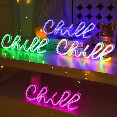 Светодиодная неоновая вывеска Chill - Крутое украшение для стены комнаты креативной формы