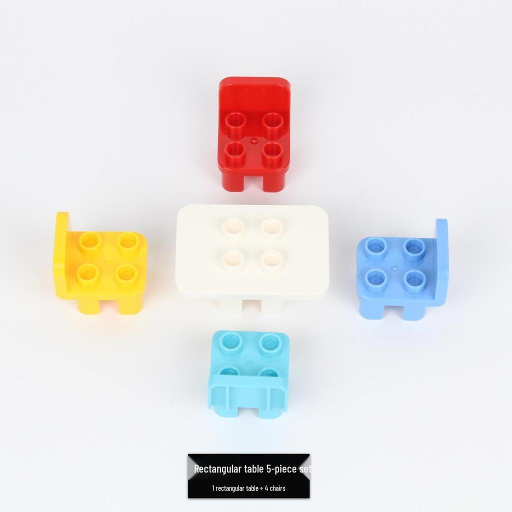 Крупные кубики, совместимые с LEGO Duplo: Кухня, Ванная комната, Мебель и Игровые аксессуары для еды для детских конструкторов