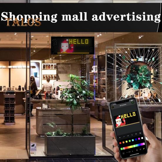 Прокручивающийся светодиодный дисплей, программируемый гибкий для матричной панели, интеллектуальное управление с помощью приложения, пользовательский текст, анимация узора, цифровые вывески, огни для автомобиля