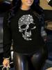 Women's Spring and Autumn 100% Cotton Fashion Casual Loose You Are Enough Printed Round Neck Long Sleeve T-shirt Top