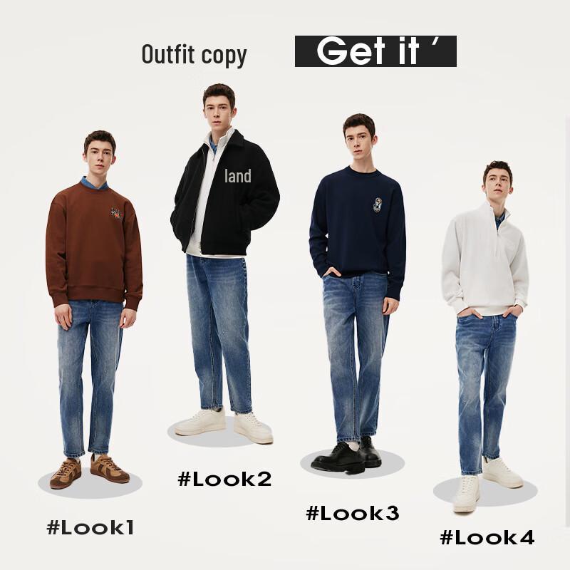 NVG·YOUNG Men's Tapered Casual Denim Jeans