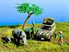 TOMYTEC GeoColle 64 CarSnap Safari 3 Land Cruiser 60 1/64 Miniature Car Figure Accessory Set 336686