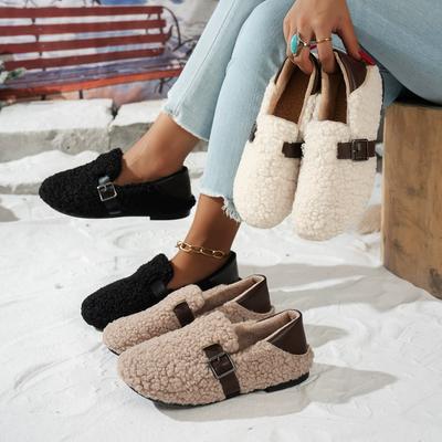 Низкие ботинки из теплой овечьей шерсти, ботинки-мопы из хлопка-боба, модные гнездовые хлопковые туфли